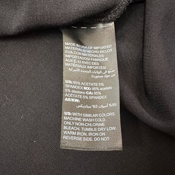 Chico's Shirt Size 2 P NWT Travelers Black Acetate Top Rushing PT Short Sleeve - Picture 12 of 16